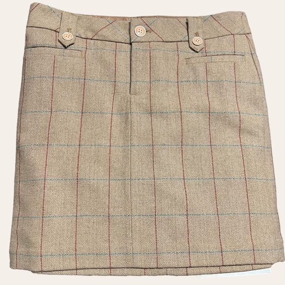 Eddie Bauer Dark Academia Plaid Skirt Size Petite 4 - Picture 4 of 6
